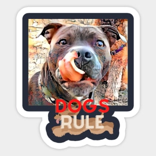 Dogs Rule (tongue out) Sticker